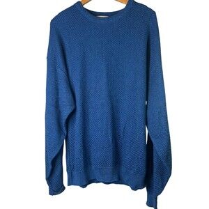 Tricots St Raphael VTG Cable Knit Pullover Fisherman Sweater XL Blue